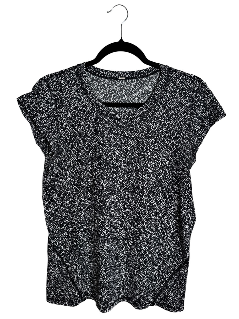 Lululemon Sunaway Runaway Short Sleeve Top Freckle Flower Black White